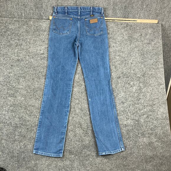 Wrangler Jeans Mens Size 33x38 Blue Cowboy Cut Straight Fit Western Denim - Picture 7 of 10